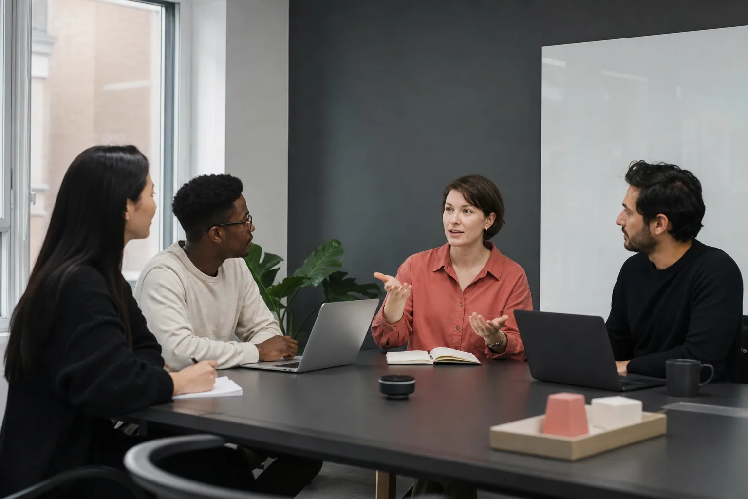 Team meeting being recorded for live speech to text